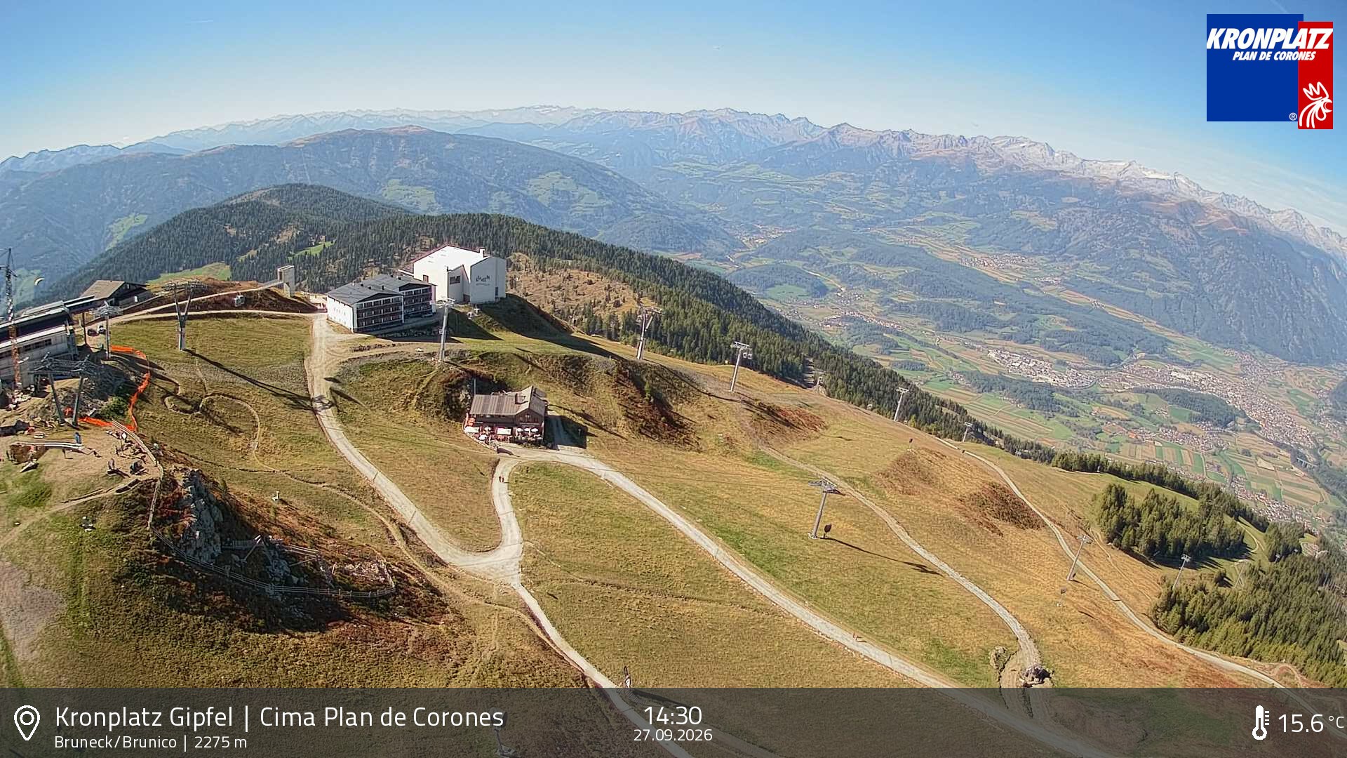 Archiv Foto Webcam Blick auf Bruneck, Kronplatz