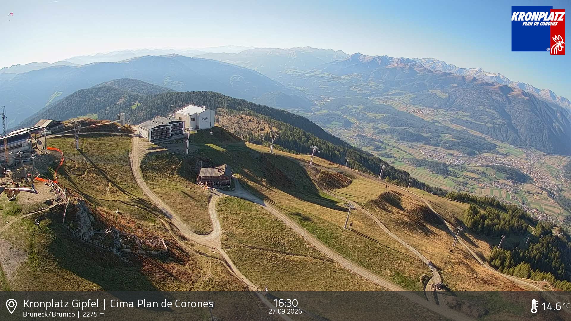Archiv Foto Webcam Blick auf Bruneck, Kronplatz