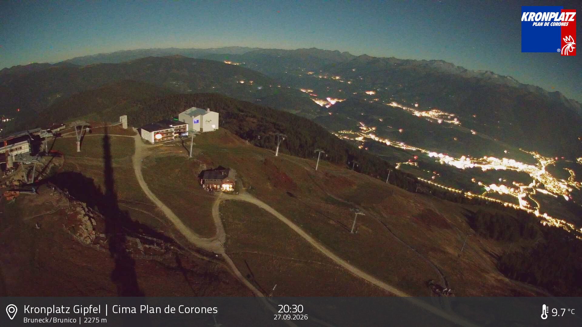 Archiv Foto Webcam Blick auf Bruneck, Kronplatz