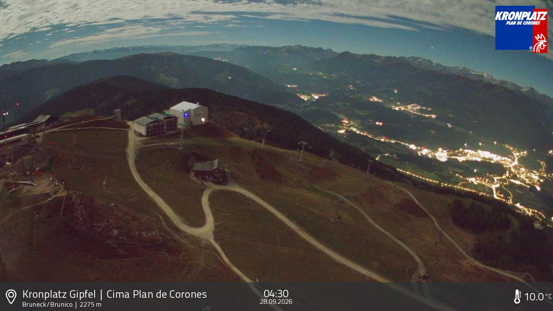 Archived image Webcam View To Brunico, Plan De Corones