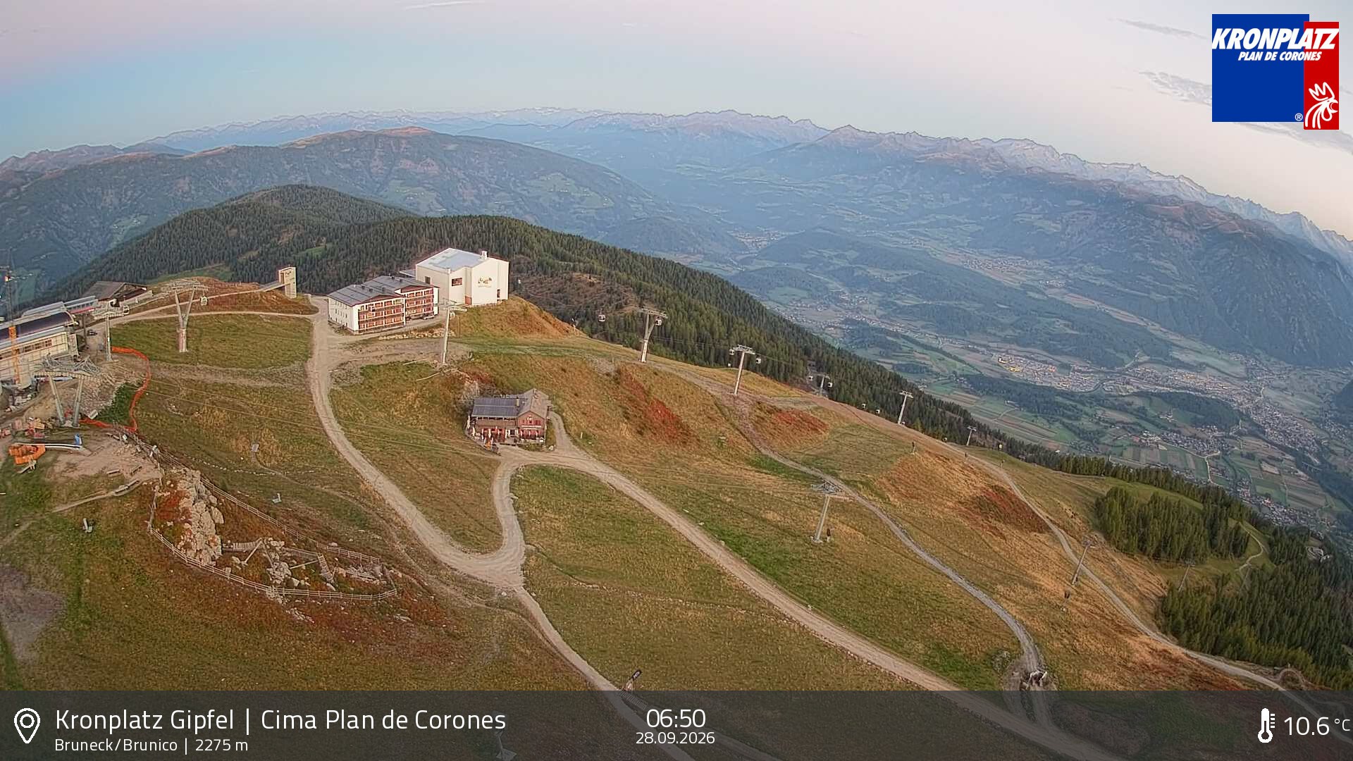 Archived image Webcam View To Brunico, Plan De Corones
