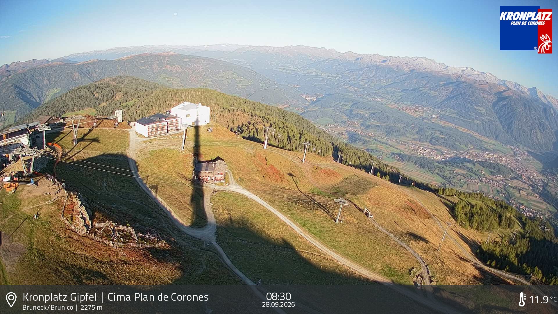Archived image Webcam View To Brunico, Plan De Corones