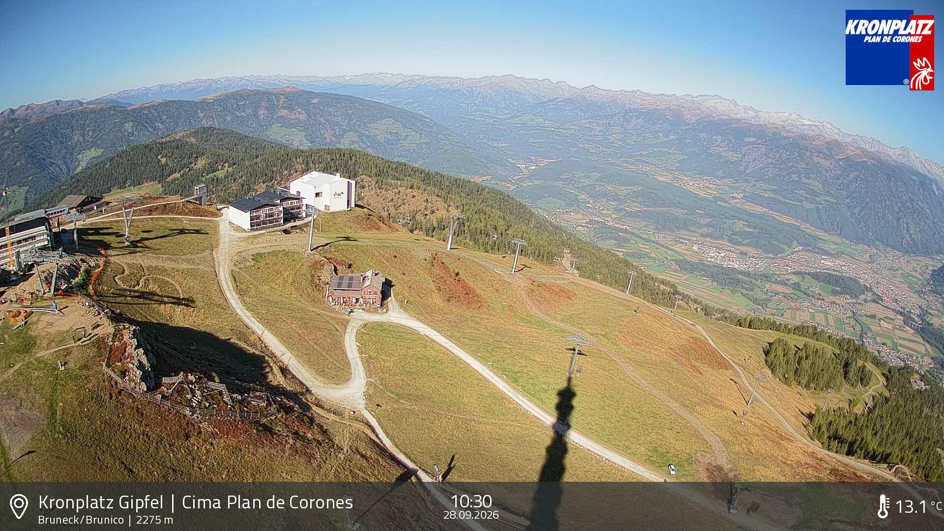 Archived image Webcam View To Brunico, Plan De Corones