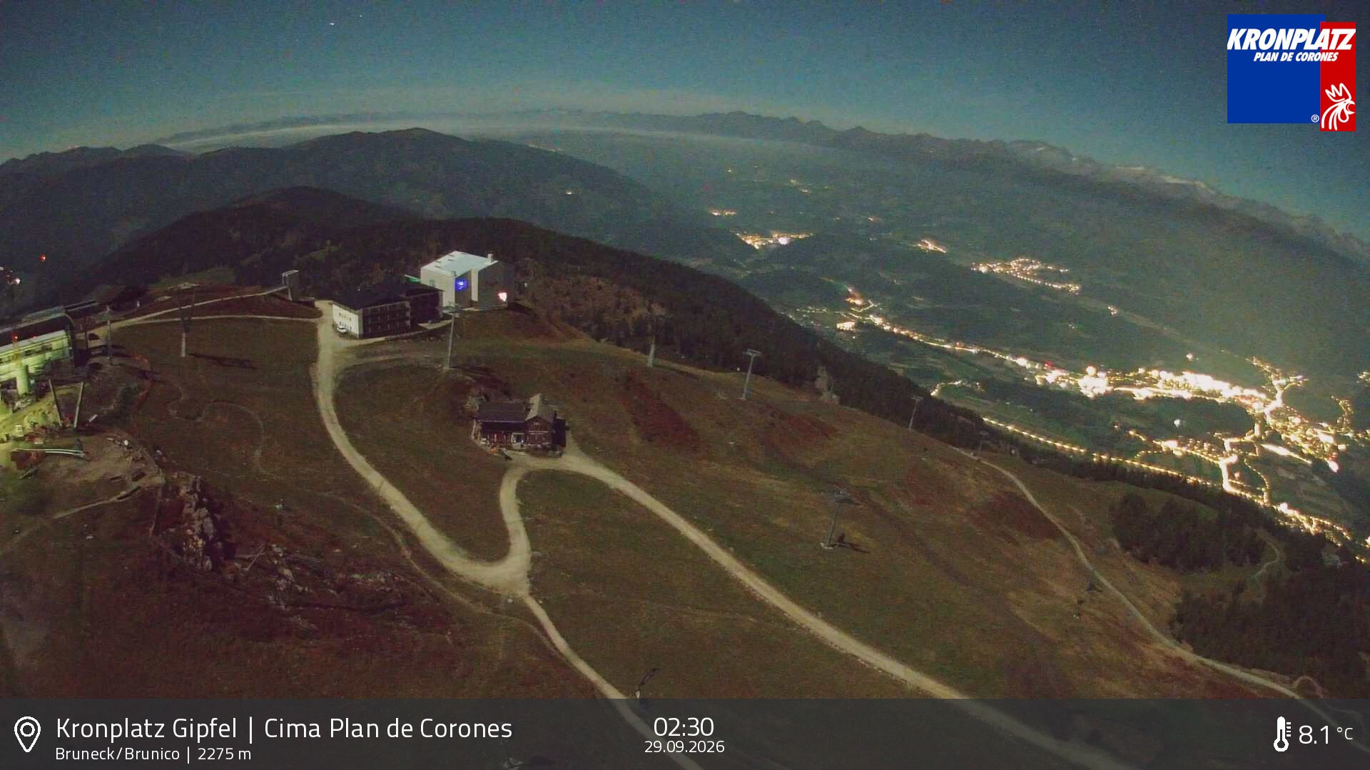 Archived image Webcam View To Brunico, Plan De Corones