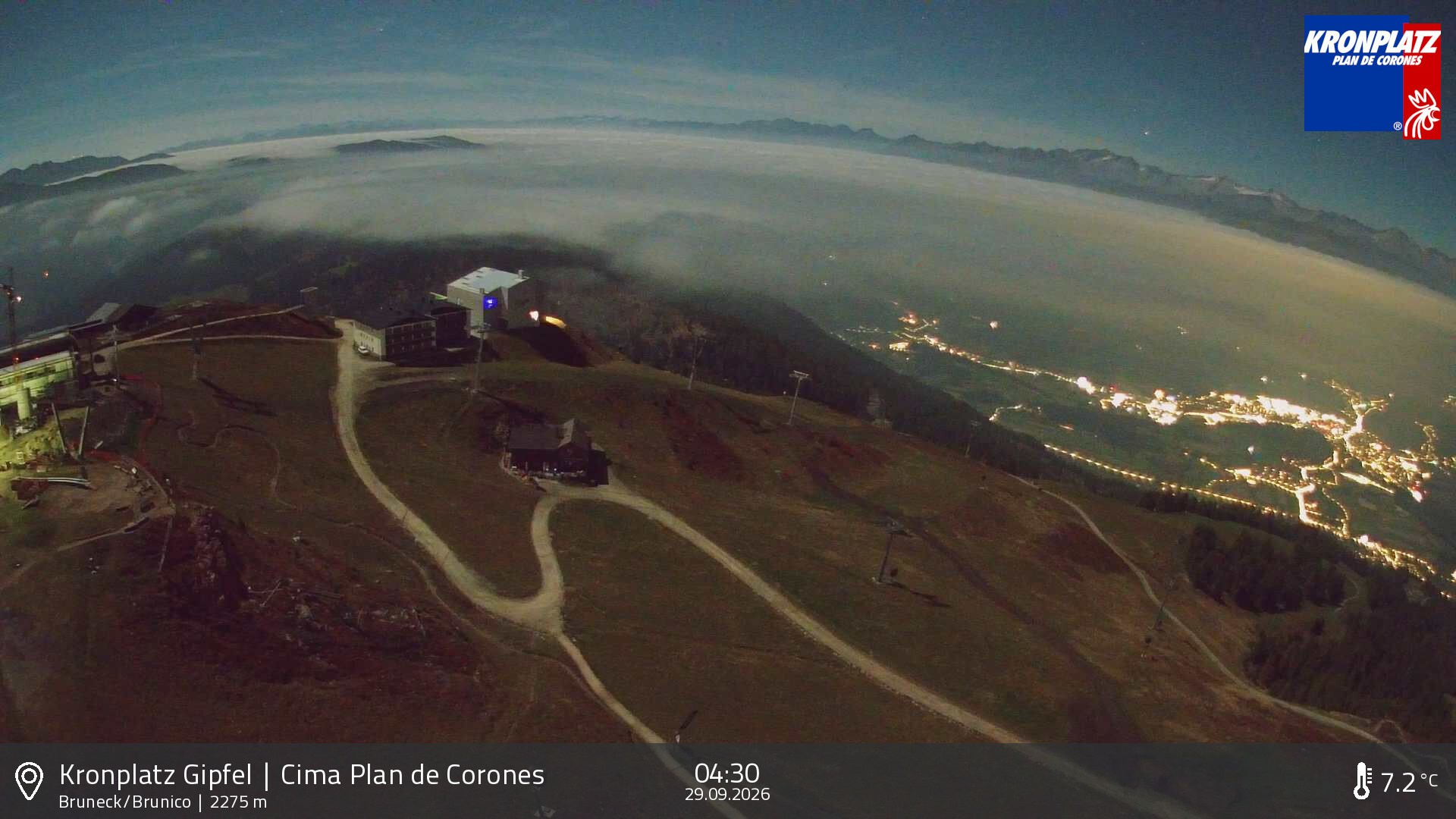 Archived image Webcam View To Brunico, Plan De Corones