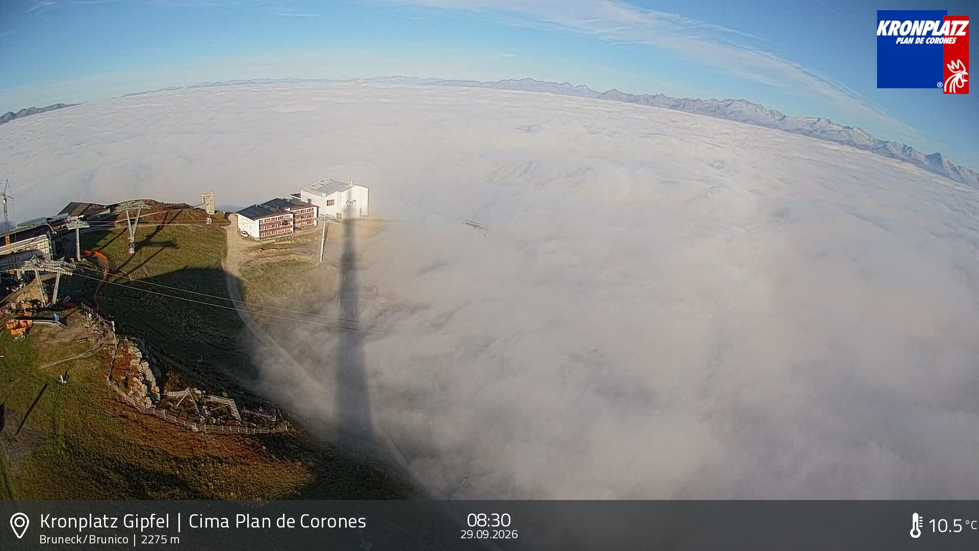 Archived image Webcam View To Brunico, Plan De Corones