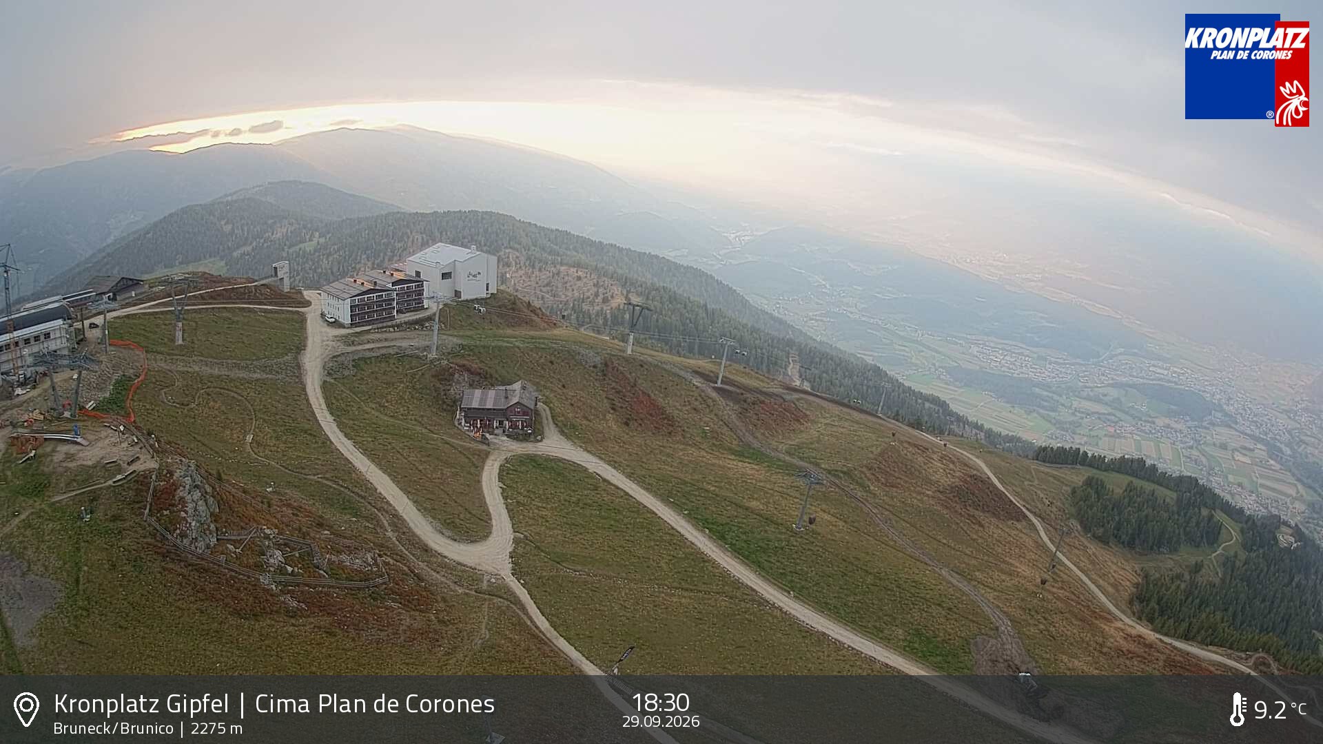 Archiv Foto Webcam Blick auf Bruneck, Kronplatz