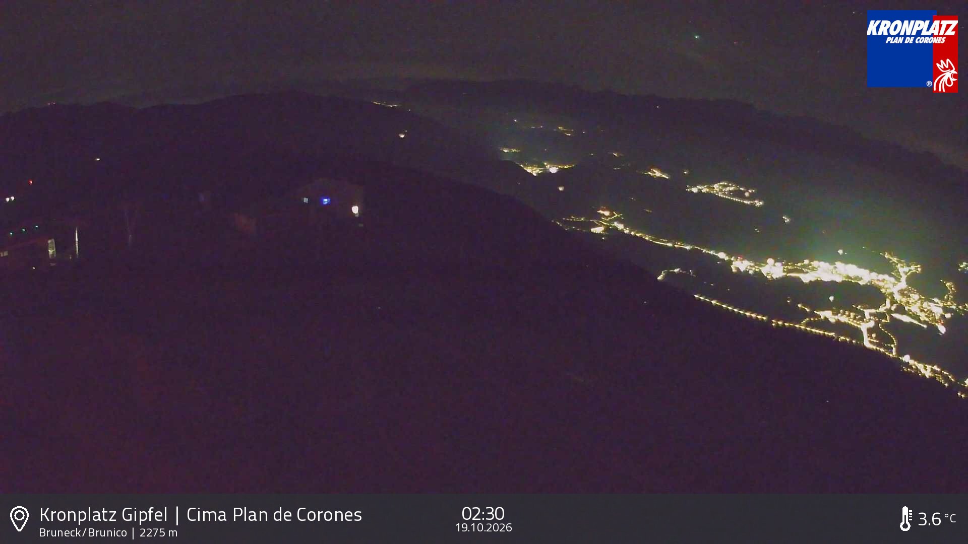 Archiv Foto Webcam Blick auf Bruneck, Kronplatz
