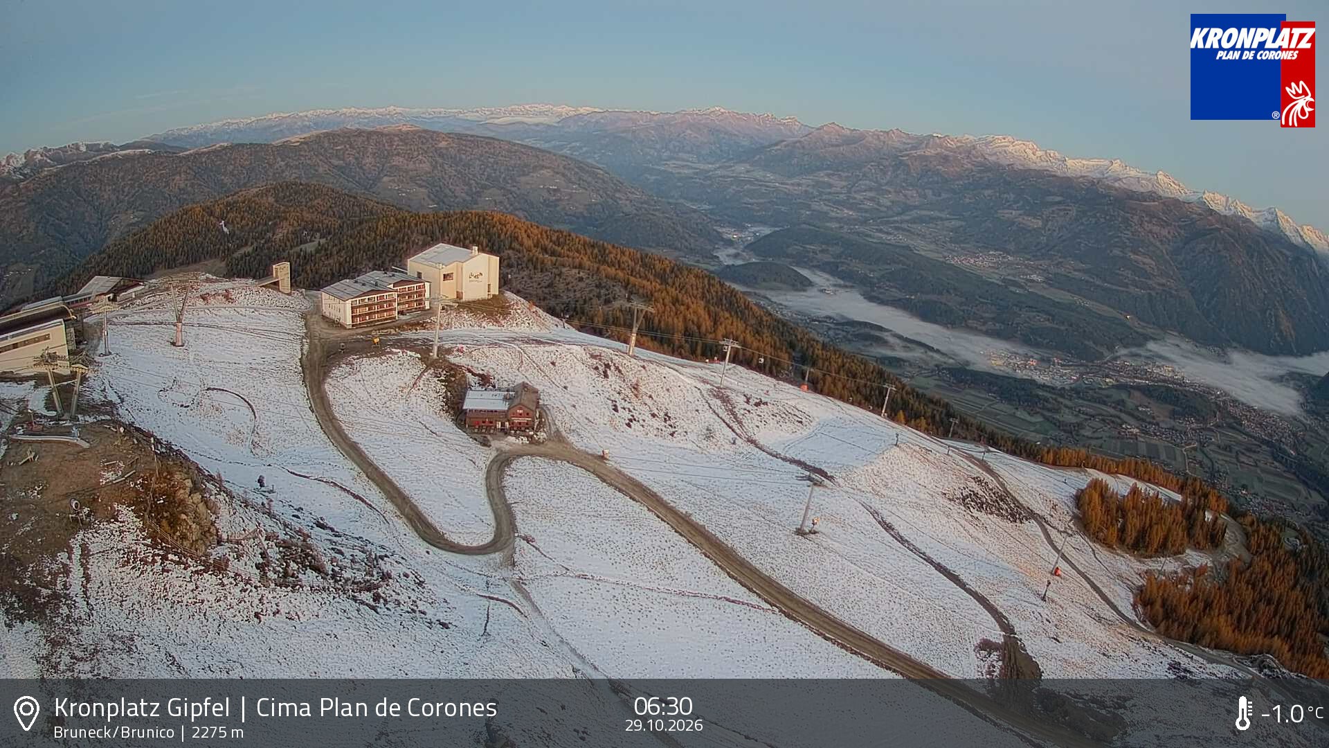 Archiv Foto Webcam Blick auf Bruneck, Kronplatz