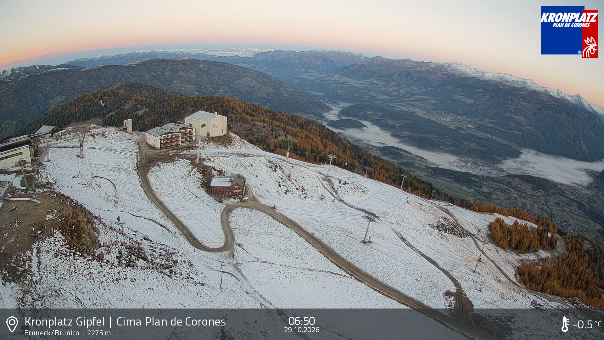 Archiv Foto Webcam Blick auf Bruneck, Kronplatz