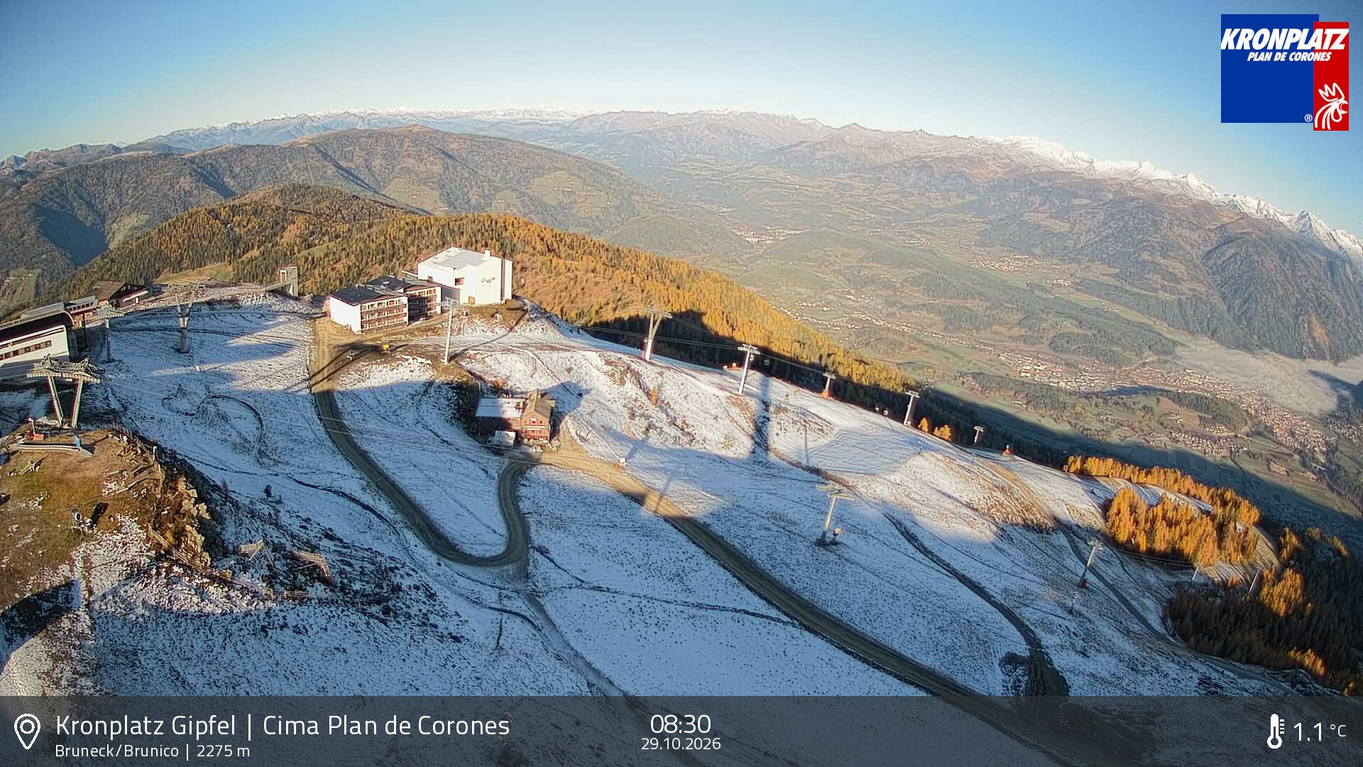 Archiv Foto Webcam Blick auf Bruneck, Kronplatz