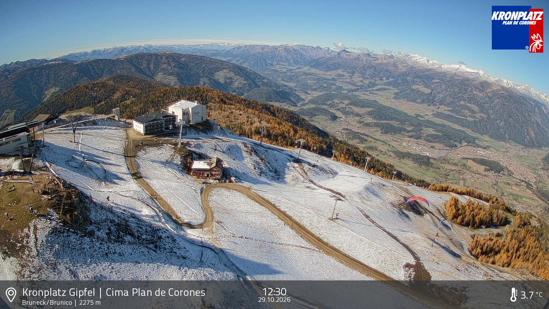 Archiv Foto Webcam Blick auf Bruneck, Kronplatz