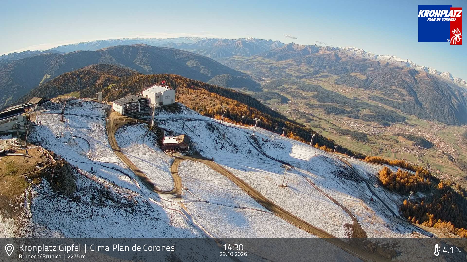 Archiv Foto Webcam Blick auf Bruneck, Kronplatz