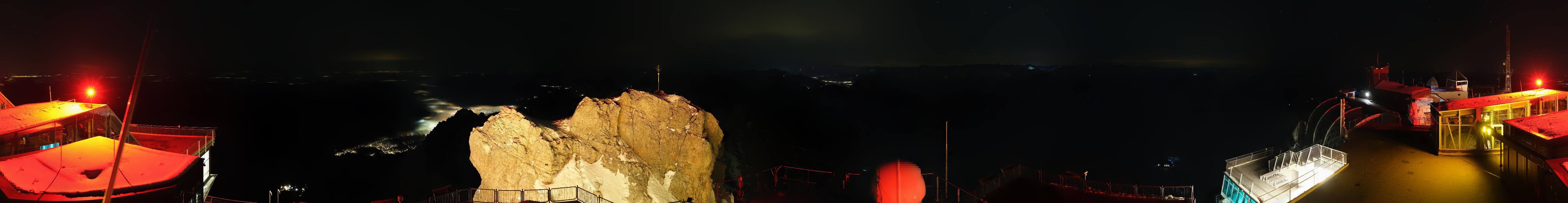 Archiv Foto Webcam Zugspitze: Panoramablick vom Gipfel