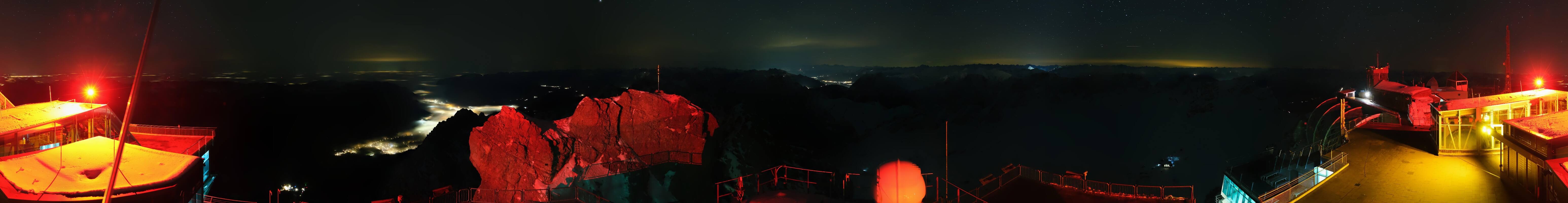 Archiv Foto Webcam Zugspitze: Panoramablick vom Gipfel