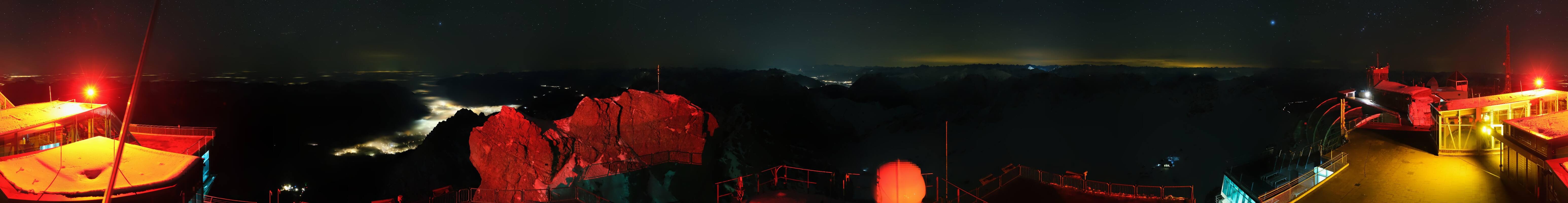 Archiv Foto Webcam Zugspitze: Panoramablick vom Gipfel
