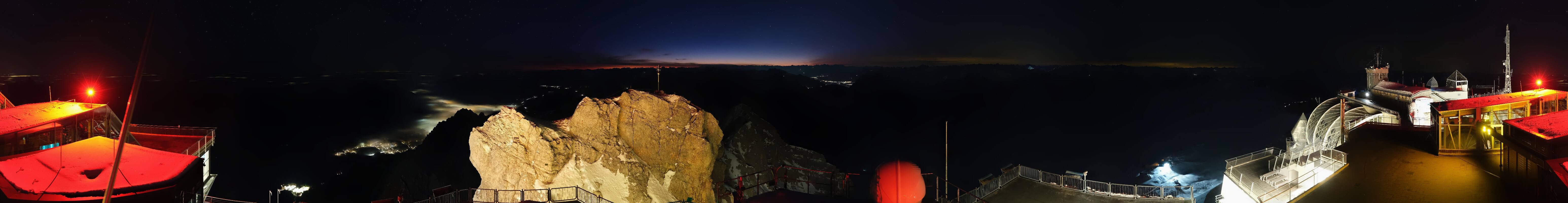 Archiv Foto Webcam Zugspitze: Panoramablick vom Gipfel