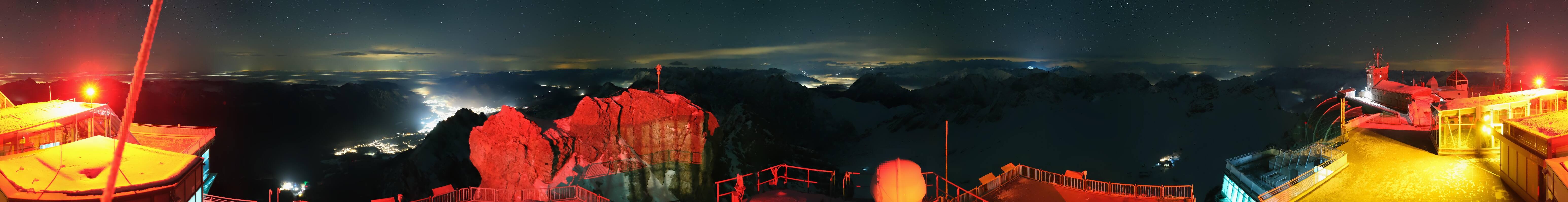 Archiv Foto Webcam Zugspitze: Panoramablick vom Gipfel