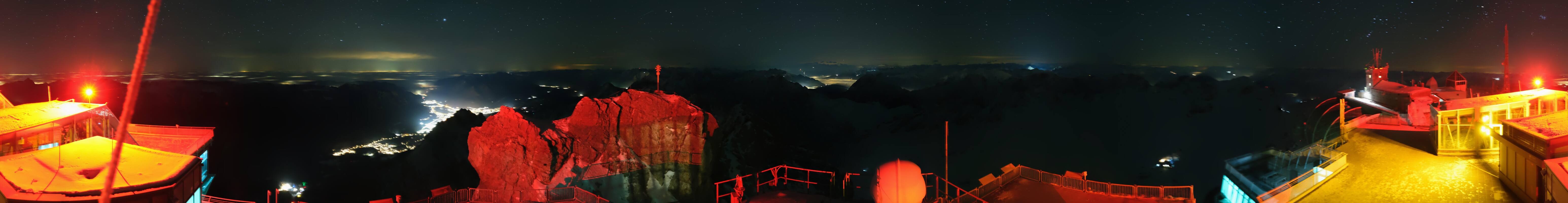 Archiv Foto Webcam Zugspitze: Panoramablick vom Gipfel