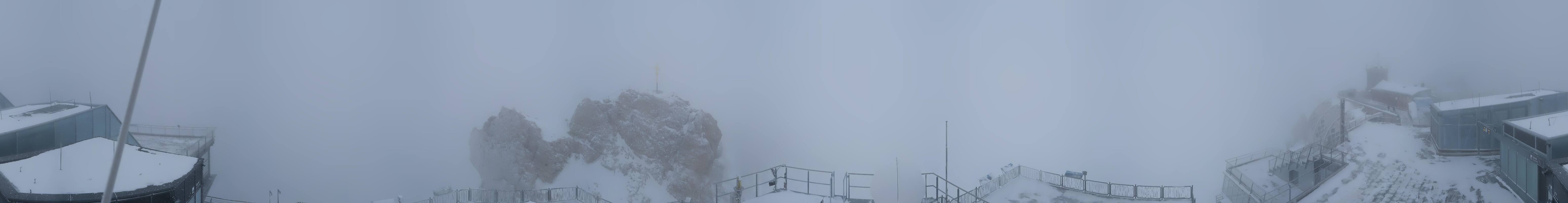 Archiv Foto Webcam Zugspitze: Panoramablick vom Gipfel