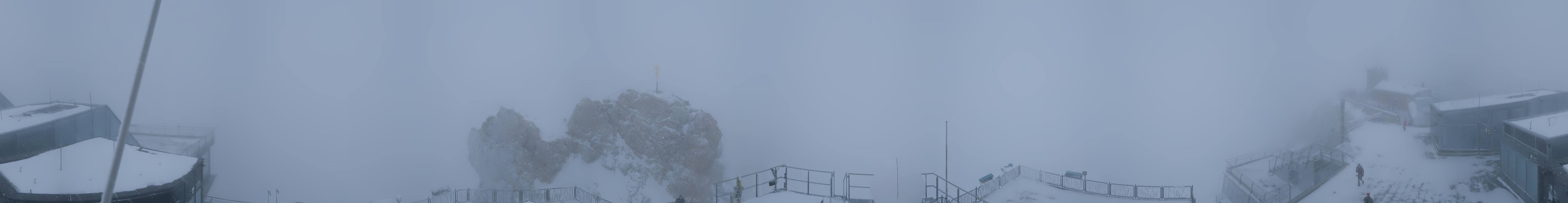 Archiv Foto Webcam Zugspitze: Panoramablick vom Gipfel
