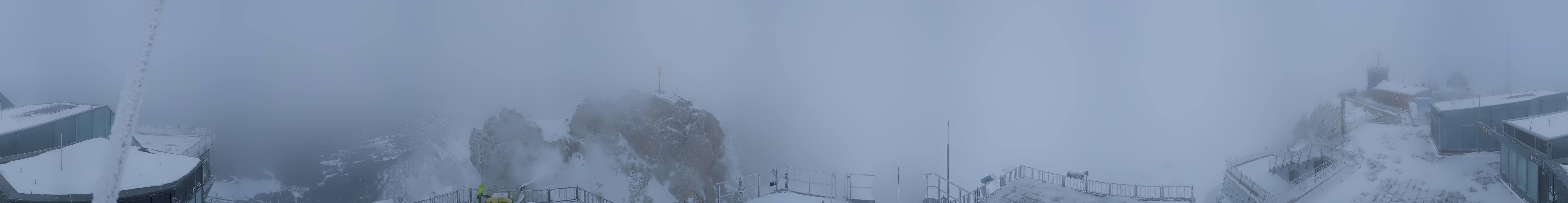 Archiv Foto Webcam Zugspitze: Panoramablick vom Gipfel