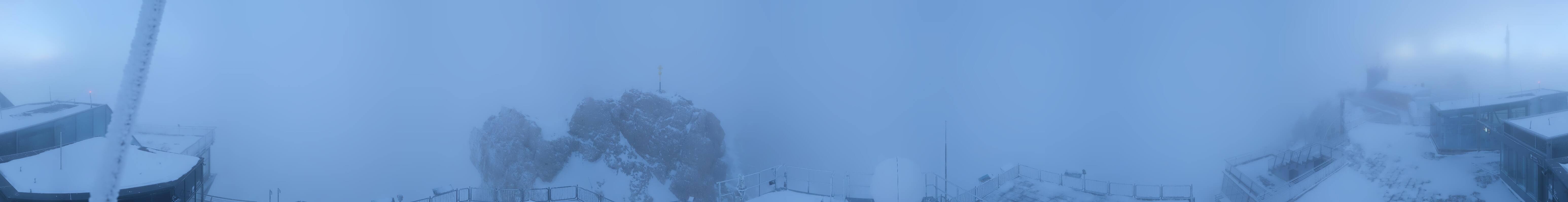 Archiv Foto Webcam Zugspitze: Panoramablick vom Gipfel