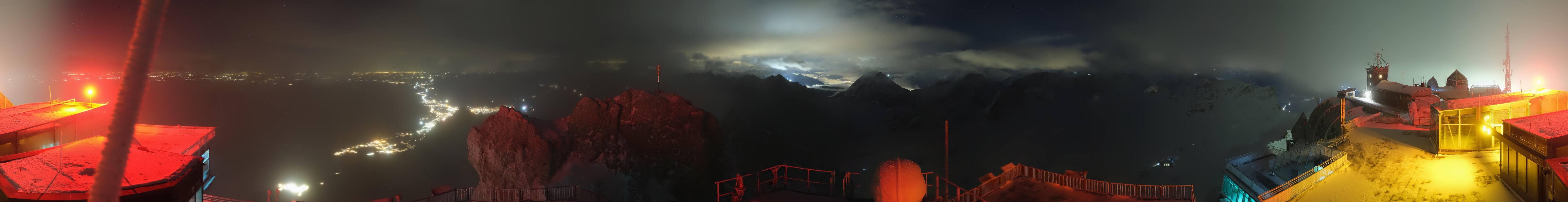 Archiv Foto Webcam Zugspitze: Panoramablick vom Gipfel