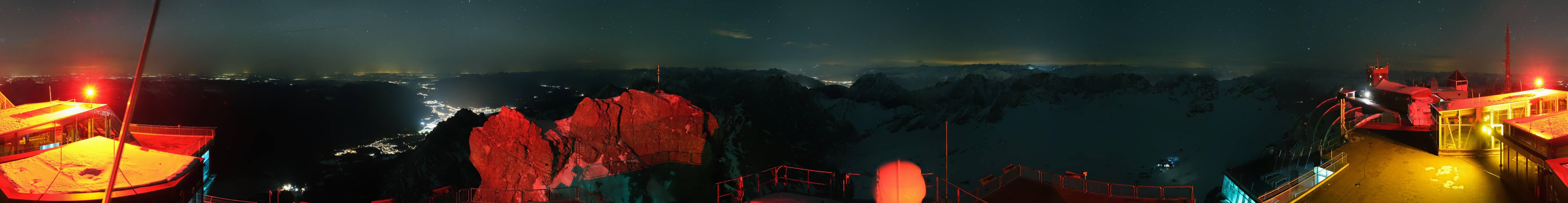 Archiv Foto Webcam Zugspitze: Panoramablick vom Gipfel