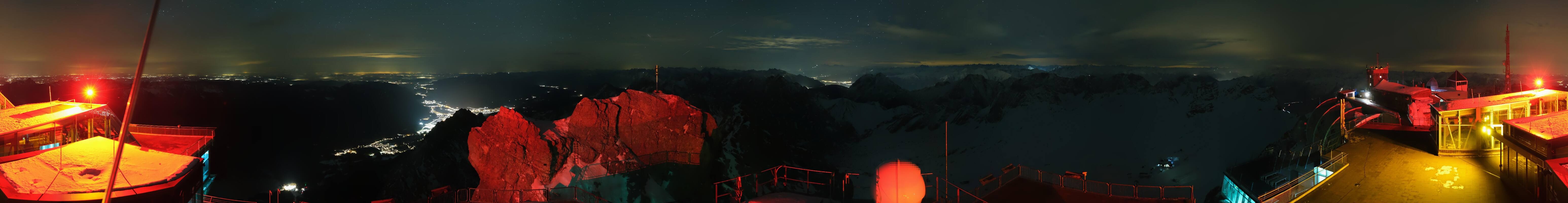 Archiv Foto Webcam Zugspitze: Panoramablick vom Gipfel