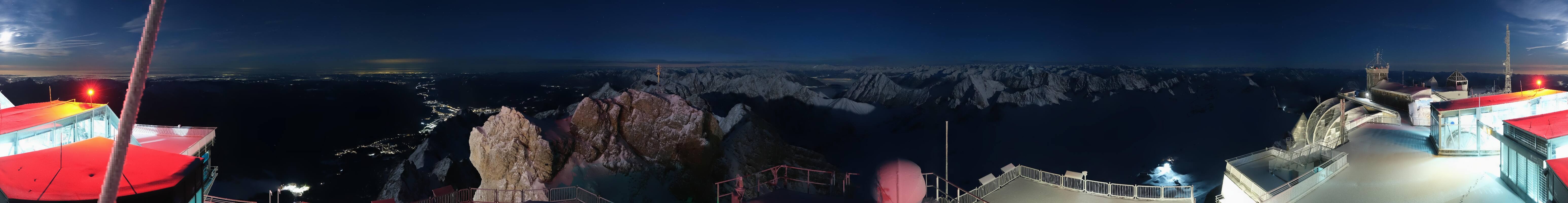 Archiv Foto Webcam Zugspitze: Panoramablick vom Gipfel