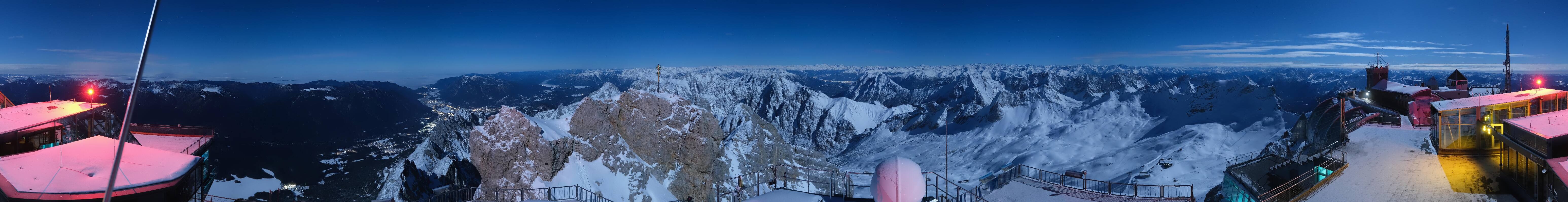 Archiv Foto Webcam Zugspitze: Panoramablick vom Gipfel