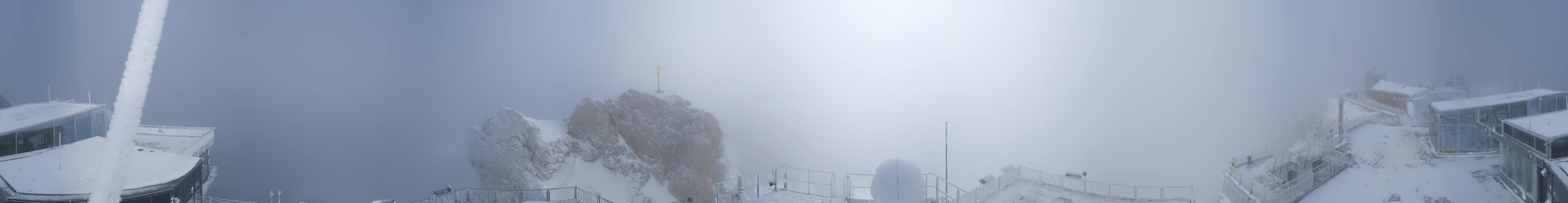 Archiv Foto Webcam Zugspitze: Panoramablick vom Gipfel