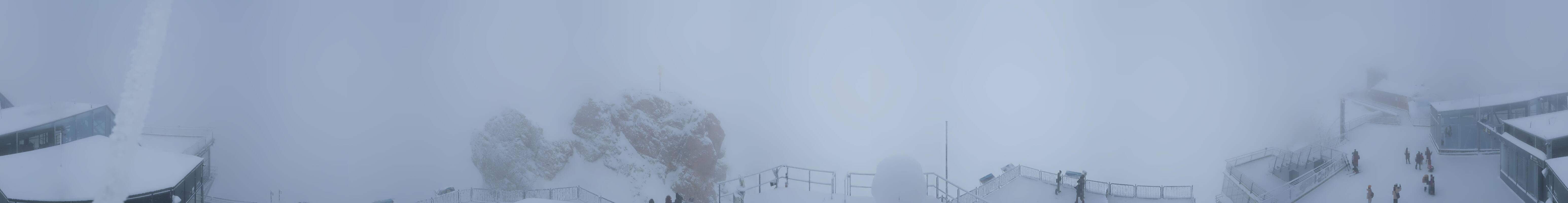 Archiv Foto Webcam Zugspitze: Panoramablick vom Gipfel