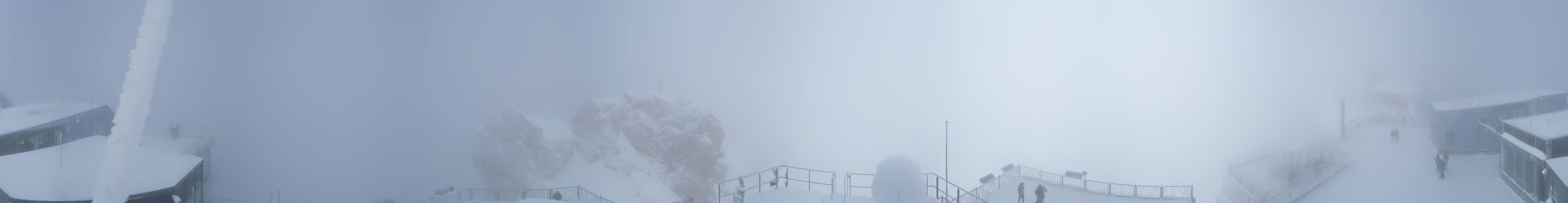Archiv Foto Webcam Zugspitze: Panoramablick vom Gipfel