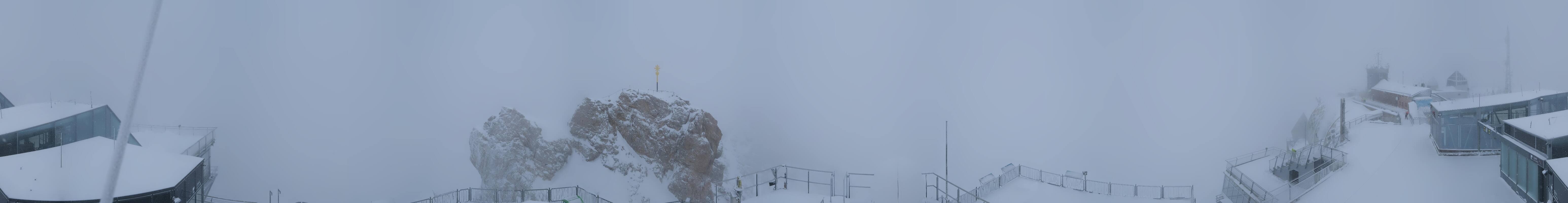 Archiv Foto Webcam Zugspitze: Panoramablick vom Gipfel