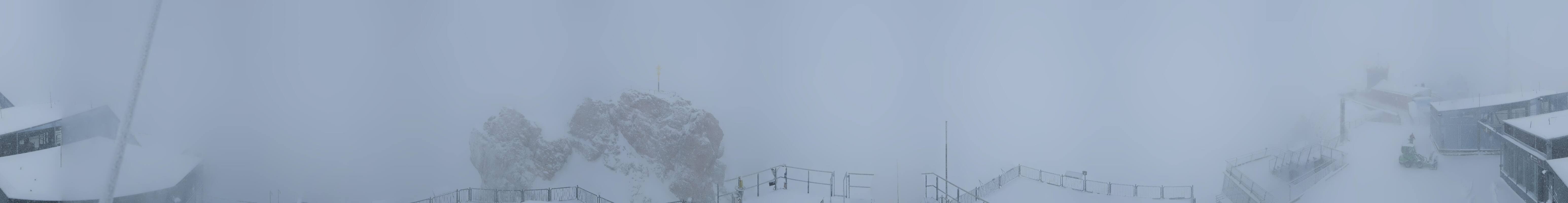 Archiv Foto Webcam Zugspitze: Panoramablick vom Gipfel