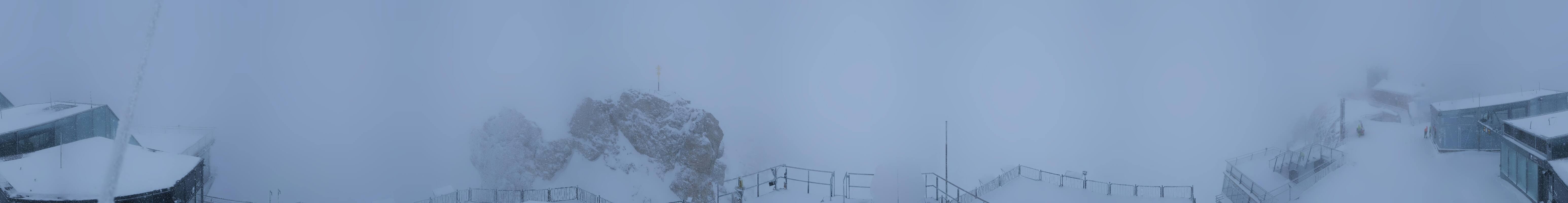 Archiv Foto Webcam Zugspitze: Panoramablick vom Gipfel