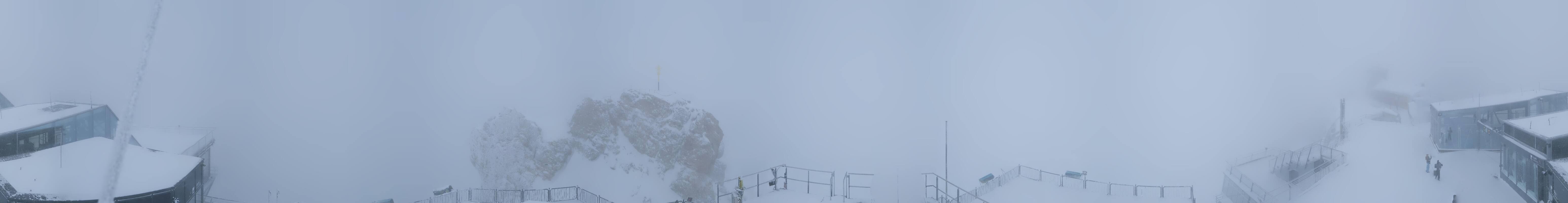 Archiv Foto Webcam Zugspitze: Panoramablick vom Gipfel