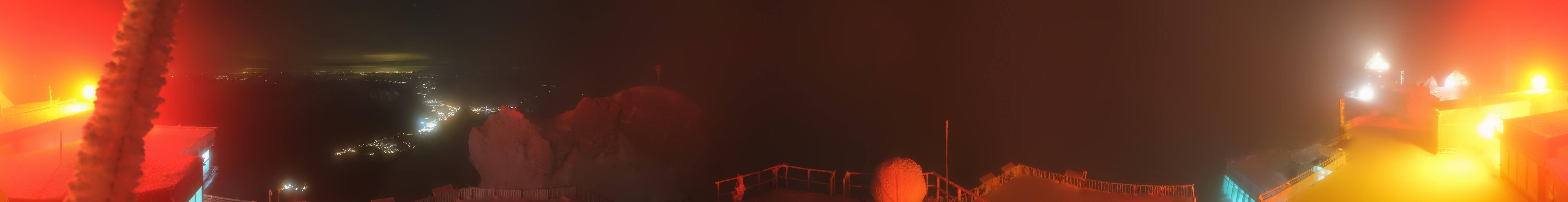 Archiv Foto Webcam Zugspitze: Panoramablick vom Gipfel