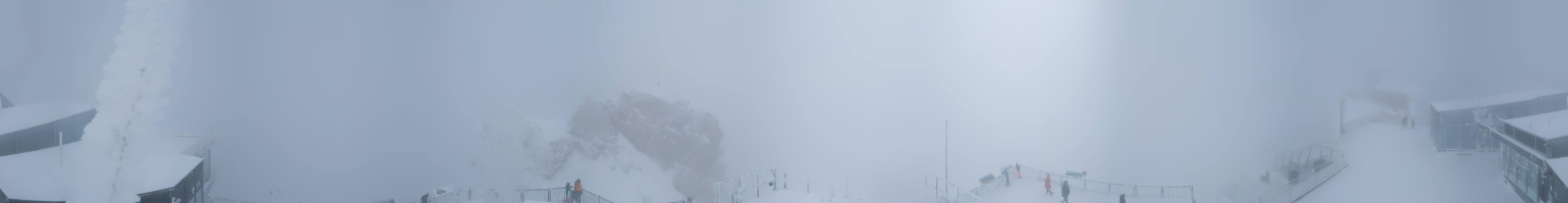 Archiv Foto Webcam Zugspitze: Panoramablick vom Gipfel