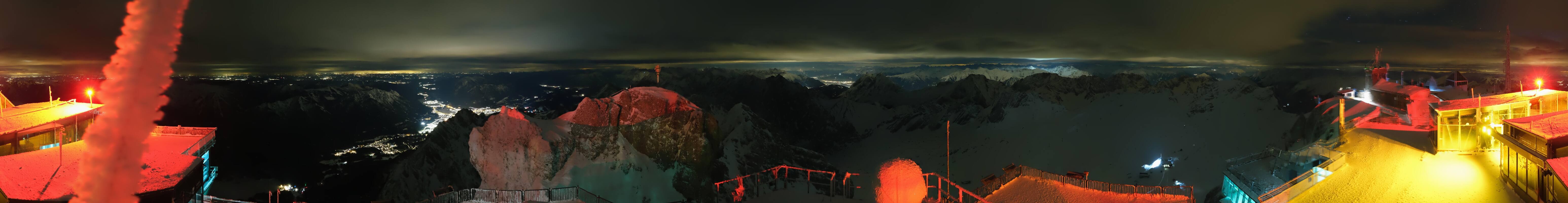 Archiv Foto Webcam Zugspitze: Panoramablick vom Gipfel