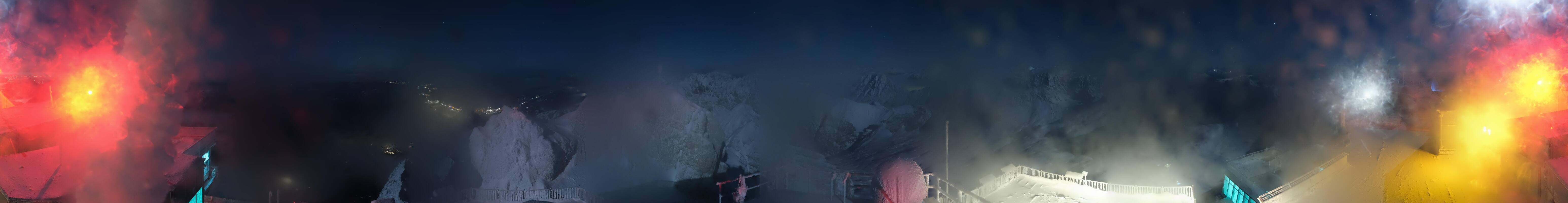 Archiv Foto Webcam Zugspitze: Panoramablick vom Gipfel
