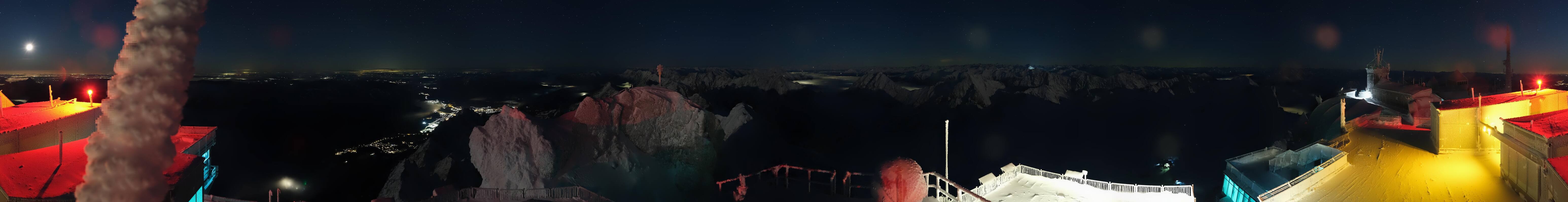 Archiv Foto Webcam Zugspitze: Panoramablick vom Gipfel