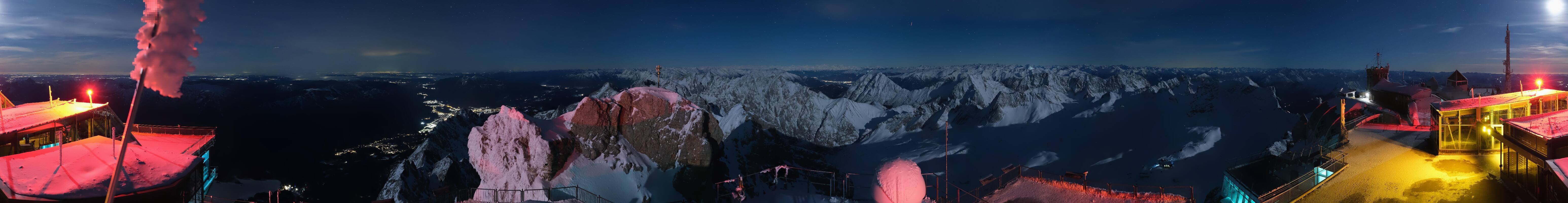 Archiv Foto Webcam Zugspitze: Panoramablick vom Gipfel
