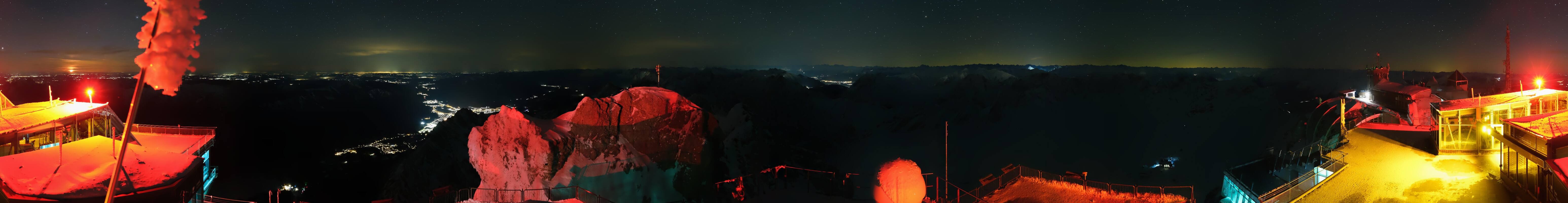 Archiv Foto Webcam Zugspitze: Panoramablick vom Gipfel