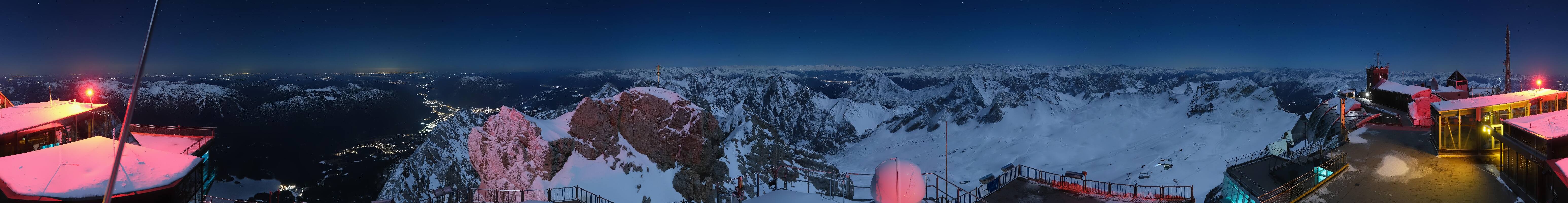 Archiv Foto Webcam Zugspitze: Panoramablick vom Gipfel
