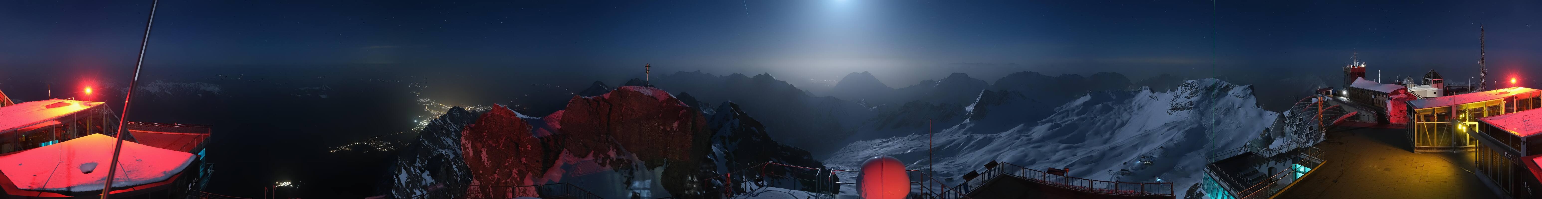 Archiv Foto Webcam Zugspitze: Panoramablick vom Gipfel