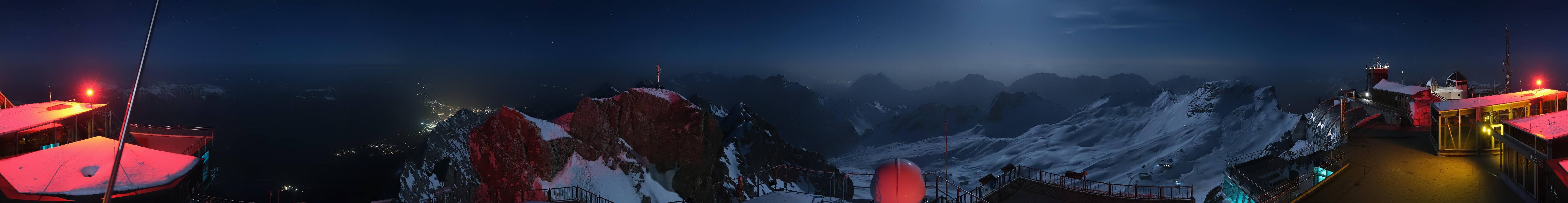 Archiv Foto Webcam Zugspitze: Panoramablick vom Gipfel
