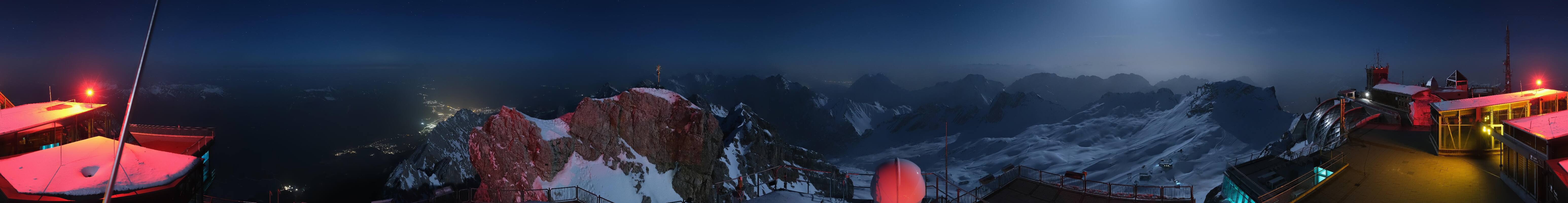 Archiv Foto Webcam Zugspitze: Panoramablick vom Gipfel